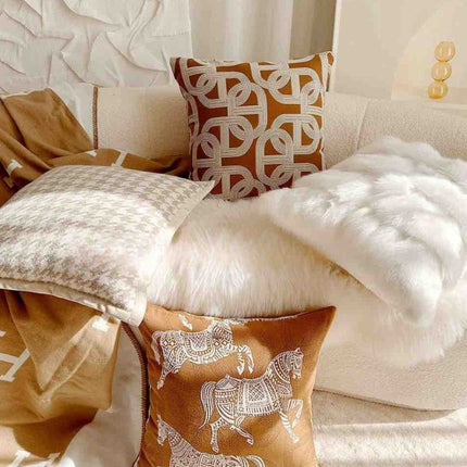 Safari Decorative Terracotta Throw Pillowcase, Earthy Tone Modern Fall