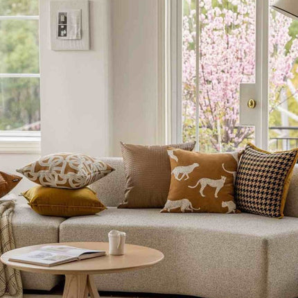 Safari Decorative Terracotta Throw Pillowcase, Earthy Tone Modern Fall