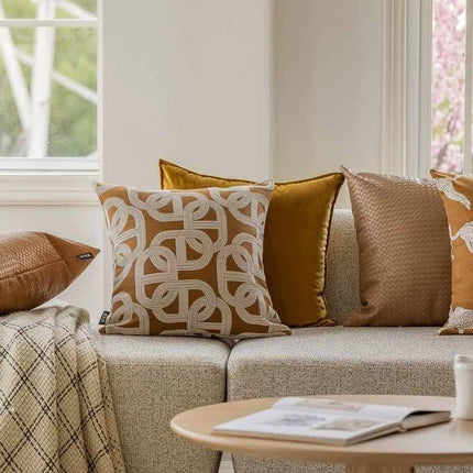 Safari Decorative Terracotta Throw Pillowcase, Earthy Tone Modern Fall