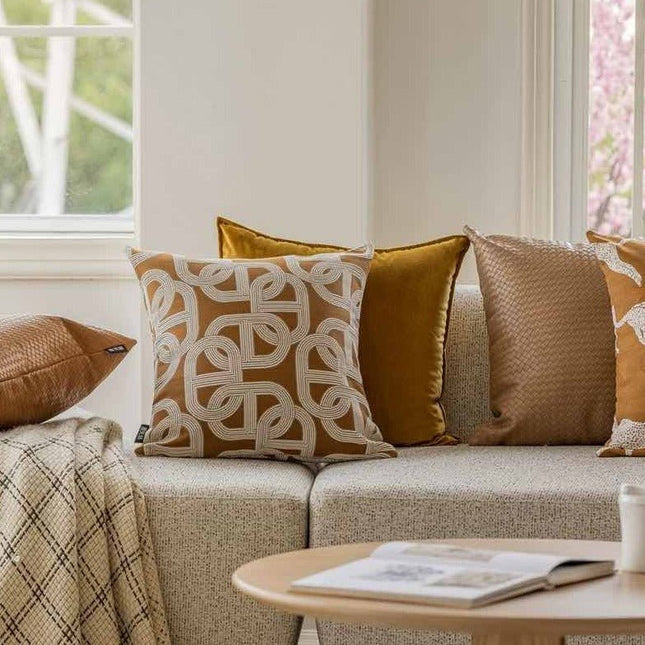 Safari Decorative Terracotta Throw Pillowcase, Earthy Tone Modern Fall