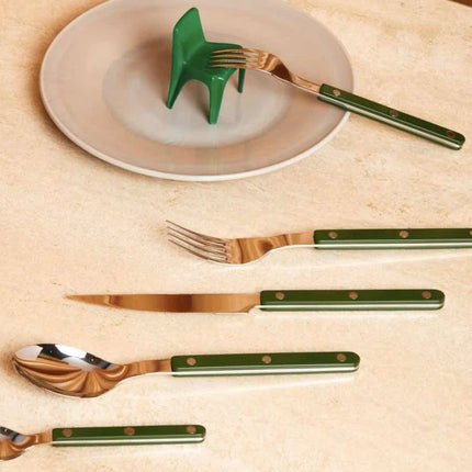 Set Of 10 Pcs French Dopamine Cutlery Flatware - Bistrot Style