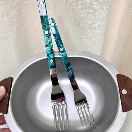 Set Of 10 Pcs Modern Elegant Terra Flatware - Bistrot Style Cutlery