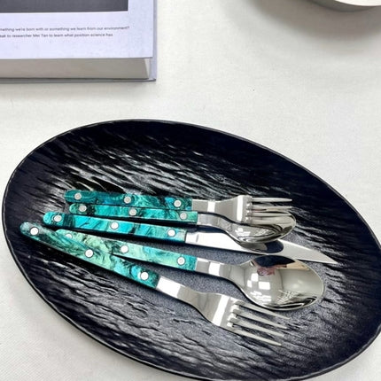 Set Of 10 Pcs Modern Elegant Terra Flatware - Bistrot Style Cutlery