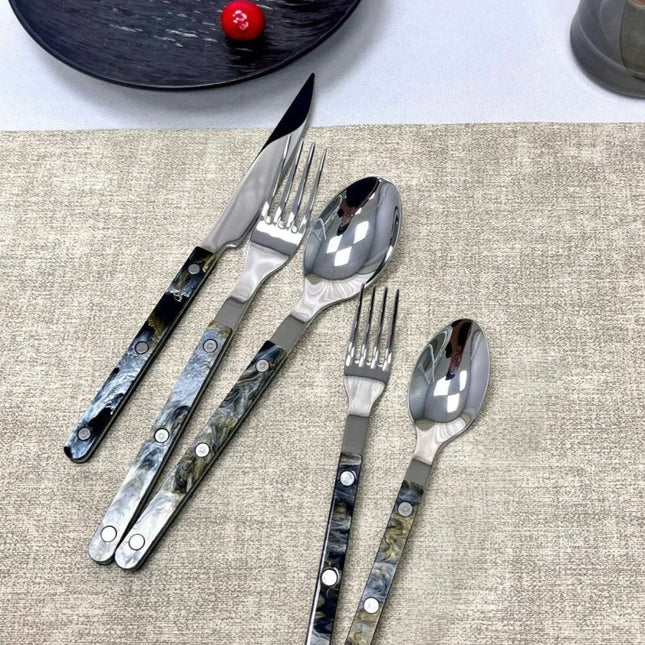 Set Of 10 Pcs Modern Elegant Terra Flatware - Bistrot Style Cutlery