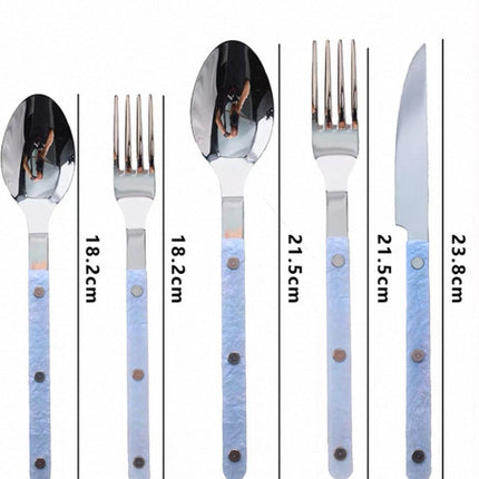 Set Of 10 Pcs Modern Nebula Cutlery, Bistrot Style Rivet Flatware Set