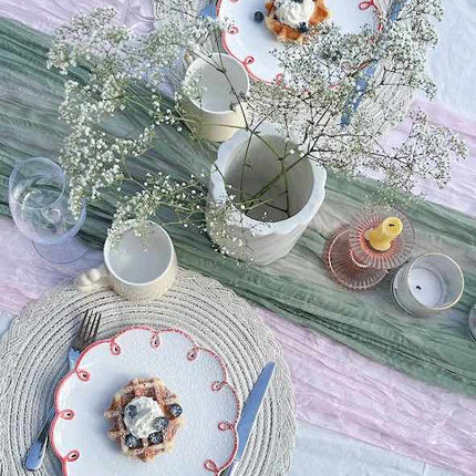 Set of 2 Cloud Ceramic Dinner Plates - Cute Whimsical Eclectic