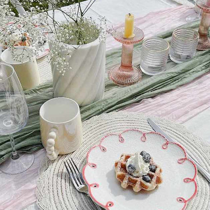 Set of 2 Cloud Ceramic Dinner Plates - Cute Whimsical Eclectic