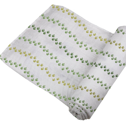 Dino Feet Cotton Muslin Swaddle