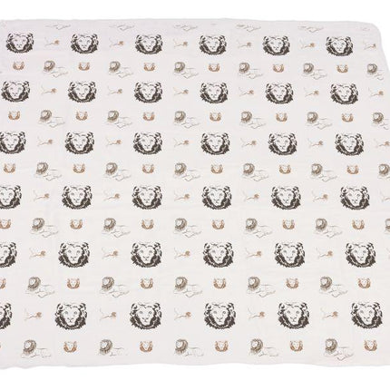 Hear Me Roar Lion and Rhinos and Elephants Bamboo Newcastle Blanket