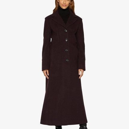 Slim Fit Wool Blend Longline Maxi Coat (1816)
