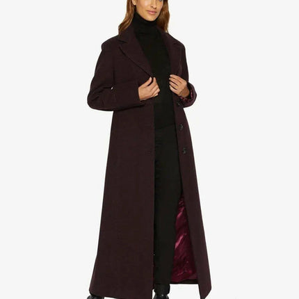 Slim Fit Wool Blend Longline Maxi Coat (1816)