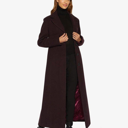 Slim Fit Wool Blend Longline Maxi Coat (1816)