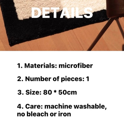 Soft Contemporary Abstract Geometric Bath Rug, Absorbent,