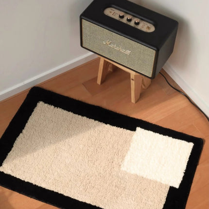 Soft Contemporary Abstract Geometric Bath Rug, Absorbent,