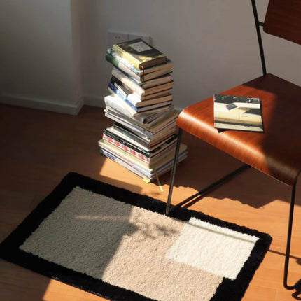 Soft Contemporary Abstract Geometric Bath Rug, Absorbent,