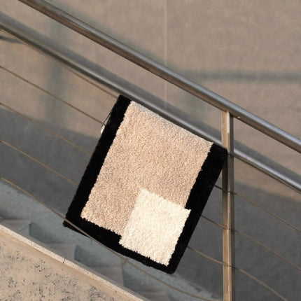 Soft Contemporary Abstract Geometric Bath Rug, Absorbent,