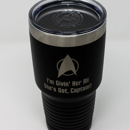 Famous Sci-Fi Quote Laser Engraved 30oz Stainless Steel Vacuum