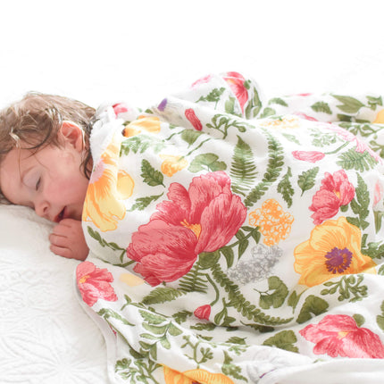 Baby Hooded Towel, Muslin-Backed, Buttery Soft Terry, Floral Print