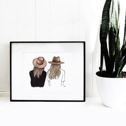 Two Hat Girls Best Friend Art Print