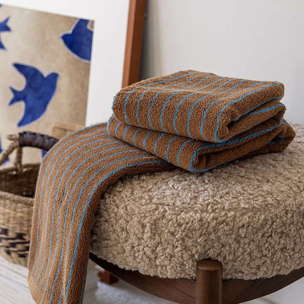 Ultra Soft Absorbent Retro Stripe Bath Towel - 100% Organic Cotton