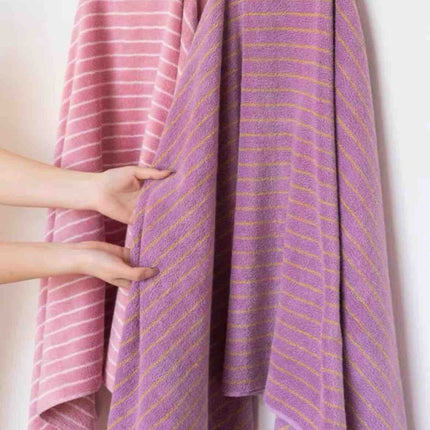 Ultra Soft Absorbent Retro Stripe Bath Towel - 100% Organic Cotton