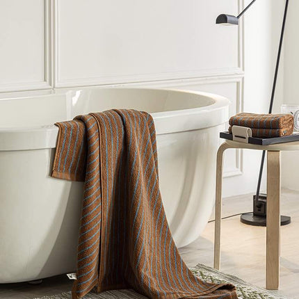 Ultra Soft Absorbent Retro Stripe Bath Towel - 100% Organic Cotton