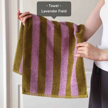 Ultra Soft Absorbent Retro Stripe Bath Towel - 100% Organic Premium