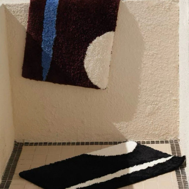 Ultra Soft Contemporary Abstract Bath Rug, Absorbent, Anti-slippery