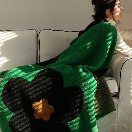 Ultra Soft Microfiber Sunflower Pattern Throw Blanket