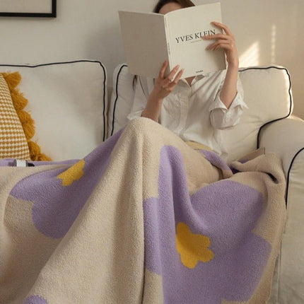 Ultra Soft Microfiber Sunflower Pattern Throw Blanket