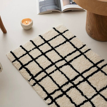 Ultra Soft Minimalist Nordic Stripe Bath Rug, Absorbent, Anti-slippery