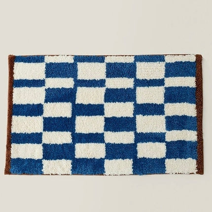 Ultra Soft Retro Checker Bath Rug, Absorbent, Anti-slippery Mat