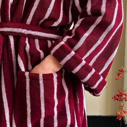 Ultra Soft Retro Stripe Bathrobe - 100% Organic Long-stapled Cotton
