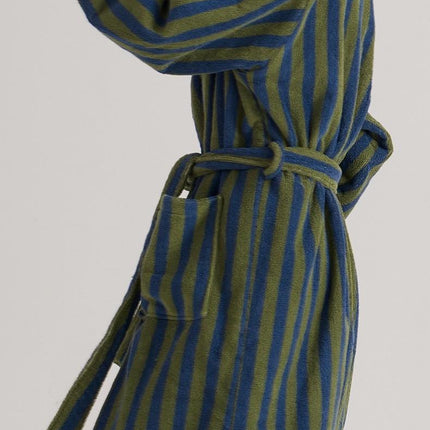 Ultra Soft Retro Stripe Bathrobe - 100% Organic Long-stapled Cotton