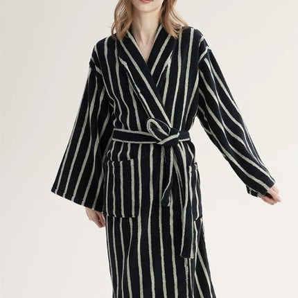 Ultra Soft Retro Stripe Bathrobe - 100% Organic Long-stapled Cotton