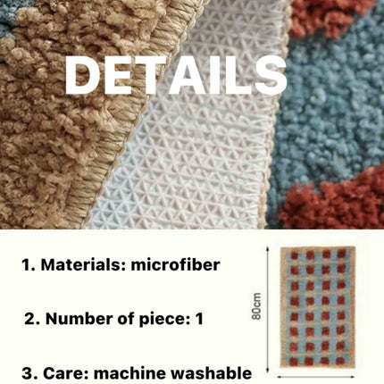 Ultra Soft Retro Whimsical Bath Rug, Machine-washable, Absorbent Mat