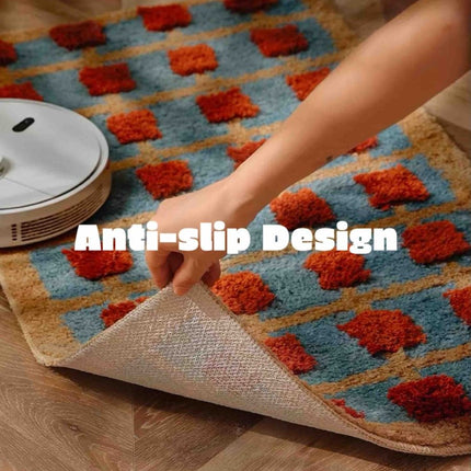 Ultra Soft Retro Whimsical Bath Rug, Machine-washable, Absorbent Mat