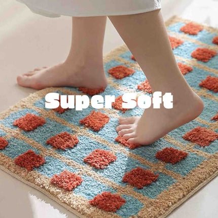 Ultra Soft Retro Whimsical Bath Rug, Machine-washable, Absorbent Mat