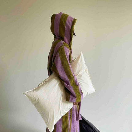 Ultra Soft Retro Whimsical Stripe Bath Robe - 100% Organic