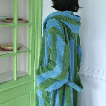Ultra Soft Retro Whimsical Stripe Bath Robe - 100% Organic