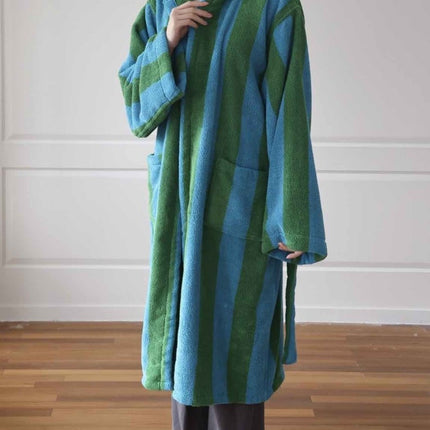 Ultra Soft Retro Whimsical Stripe Bath Robe - 100% Organic