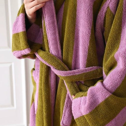 Ultra Soft Retro Whimsical Stripe Bath Robe - 100% Organic
