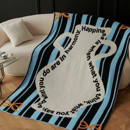 Ultra Soft Whimsical Cute Stripe Vase Throw Blanket - Warm Thick