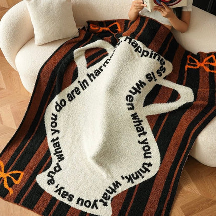 Ultra Soft Whimsical Cute Stripe Vase Throw Blanket - Warm Thick