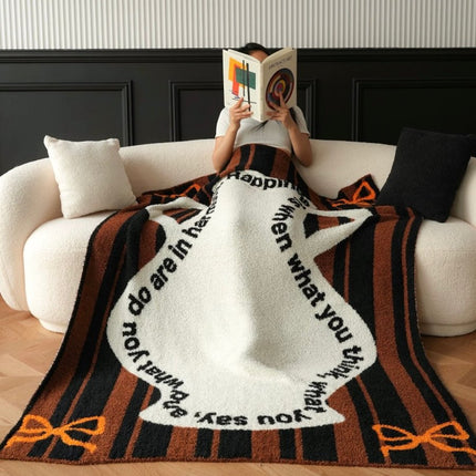 Ultra Soft Whimsical Cute Stripe Vase Throw Blanket - Warm Thick