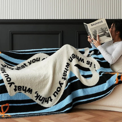 Ultra Soft Whimsical Cute Stripe Vase Throw Blanket - Warm Thick