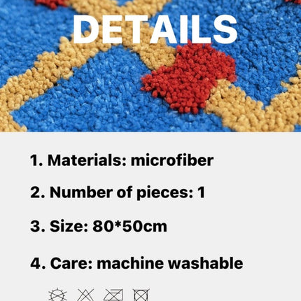 Ultra Soft Whimsical Dopamine Checker Bath Rug, Absorbent Mat