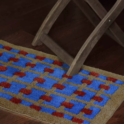 Ultra Soft Whimsical Dopamine Checker Bath Rug, Absorbent Mat