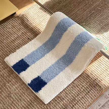 Ultra Soft Whimsical Dopamine Stripe Bath Rug, Absorbent Mat