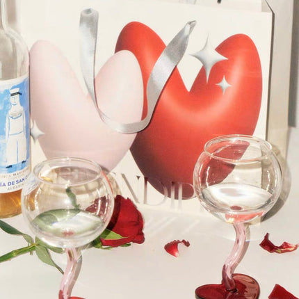 Valentine's Gift Box: Retro Wavy Goblet Set of 4 Pcs - Gifts for